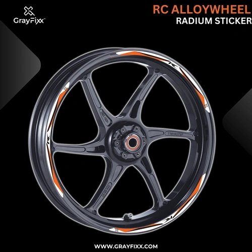 Alloy Wheel Radium Sticker For RC 125/200/390 | Made In Premium Radium With FPF(Fade Protection Film), Water Proof, Precut Sticker, Pack Of 12